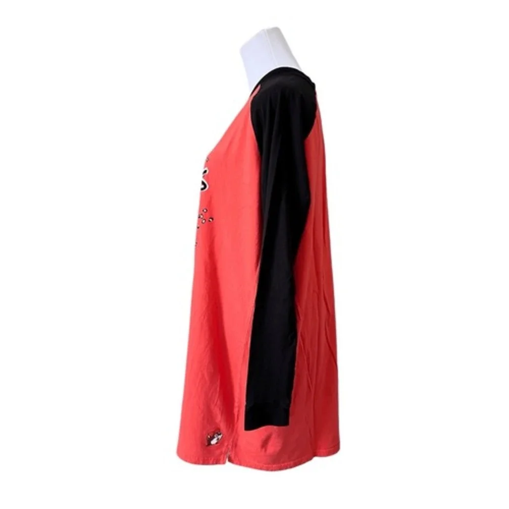 Buc-ees Snack & Nap Orange Black Baseball Sleep Shirt‎ Sleepwear Nightgown L/XL